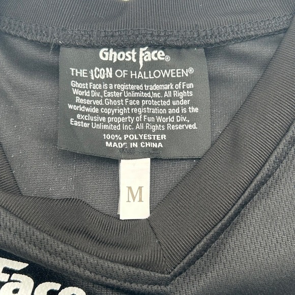 Ghost Face Scream 96 Hockey Jersey Black Icon of Halloween Kids Size M #96 - Picture 4 of 8